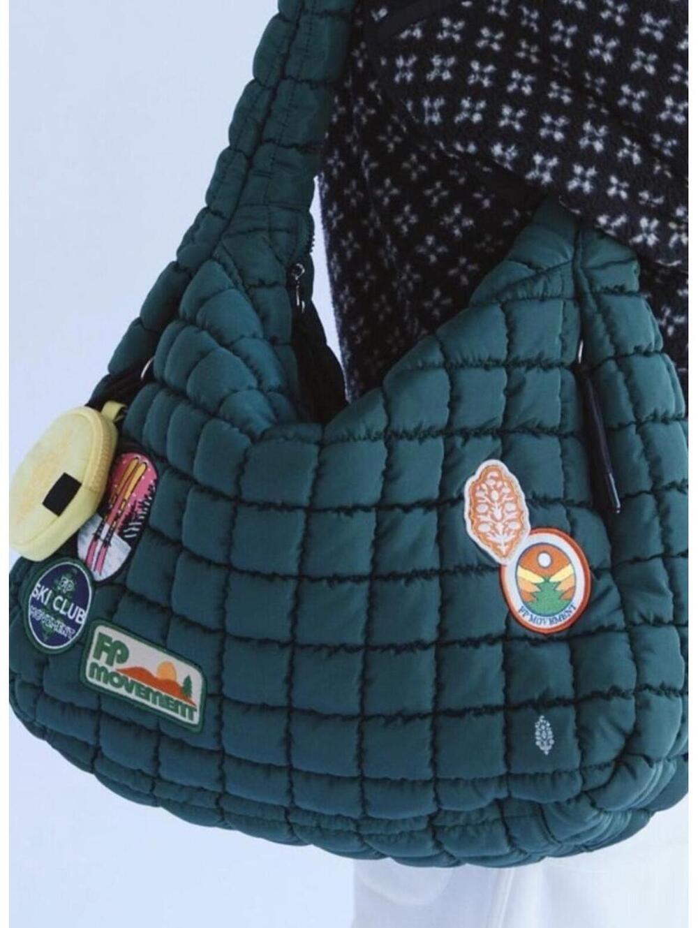 Free People Quilted Patch Carryall Bag in Hunter Gatherer Green